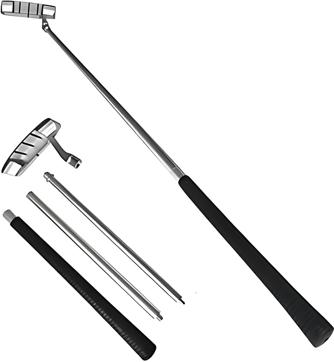 Dailygoods- Putter Opvouwbaar - Golfputter Set - Inclusief 2 Oefengolfballen - Geschikt voor Rechtshandigen - Draagbaar voor Reizen - Schokbestendig Design - Golfclub