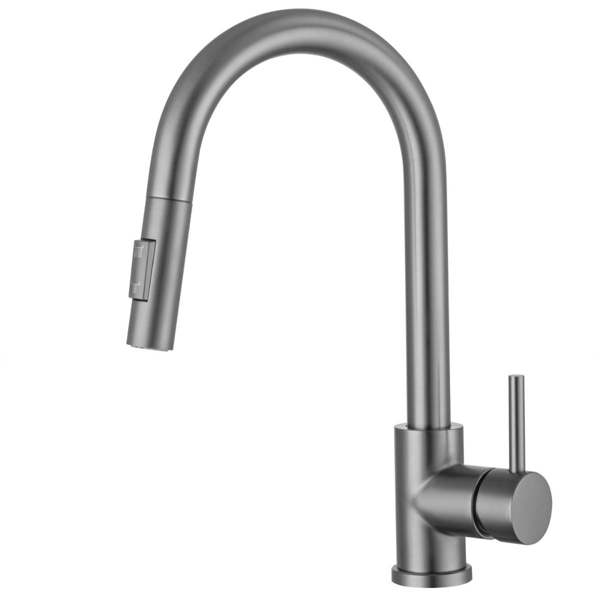 LOMAZOO Keukenkraan met Uittrekbare Uitloop - Kraan Keuken - Mengkraan met Handdouche - Gun Metal Zwart / Antraciet [MASON]