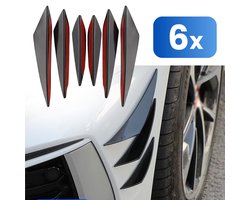 Universele Voorbumper Spoiler Set - 6 Stuks - Zwart - Spoiler Vinnen - Autospoiler - Bumper Strips Lip - Frontsplitter - Canards - Tuning Auto Accessoires