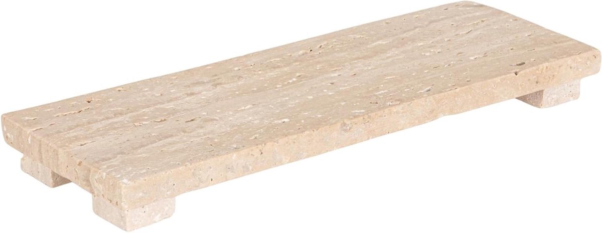 Travertijn Plak - Kaasplank - Serveren - Voetjes - 30x10x3cm - Beige