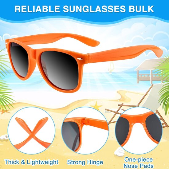 Neon Zonnebrillen Kinderen - Feestbrillen - Zomerfeestjes - UV400 Bescherming - 145mm Breed - Veelkleurig — afbeelding 3