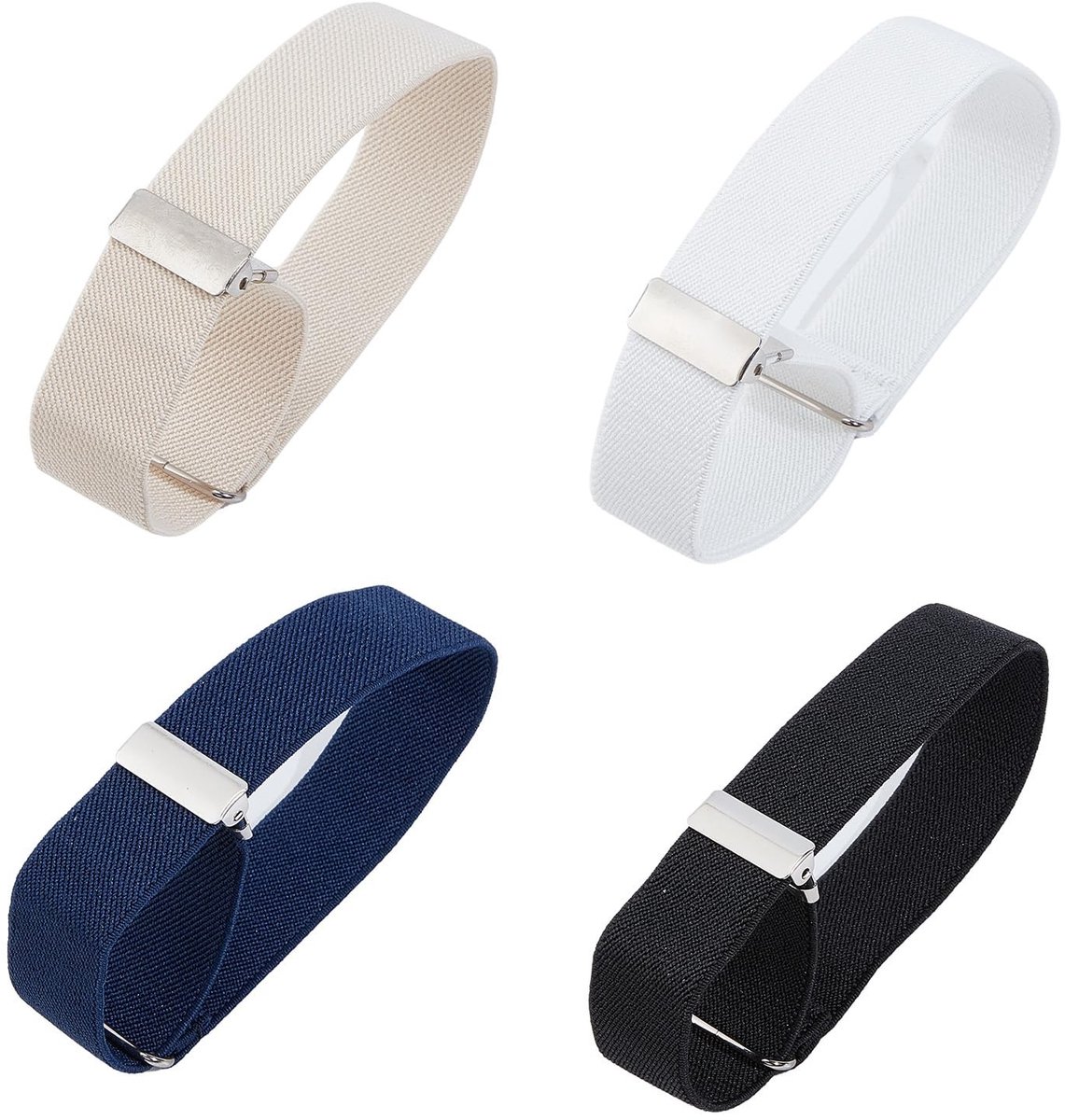 Allecto - 4 Paar Verstelbare Elastische Armbanden - Antislip Garters voor Mouw