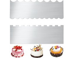 GIONAR 2pcs metal cake scraper, cake smoother aus stainless steel, 4 textured double edge design, buttercream glaze smoother tool, for cake edges decoration