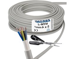 20 m installation cable NYM-J 5x4 mm² - plastic installation cable - 20 m -PVC - grey
