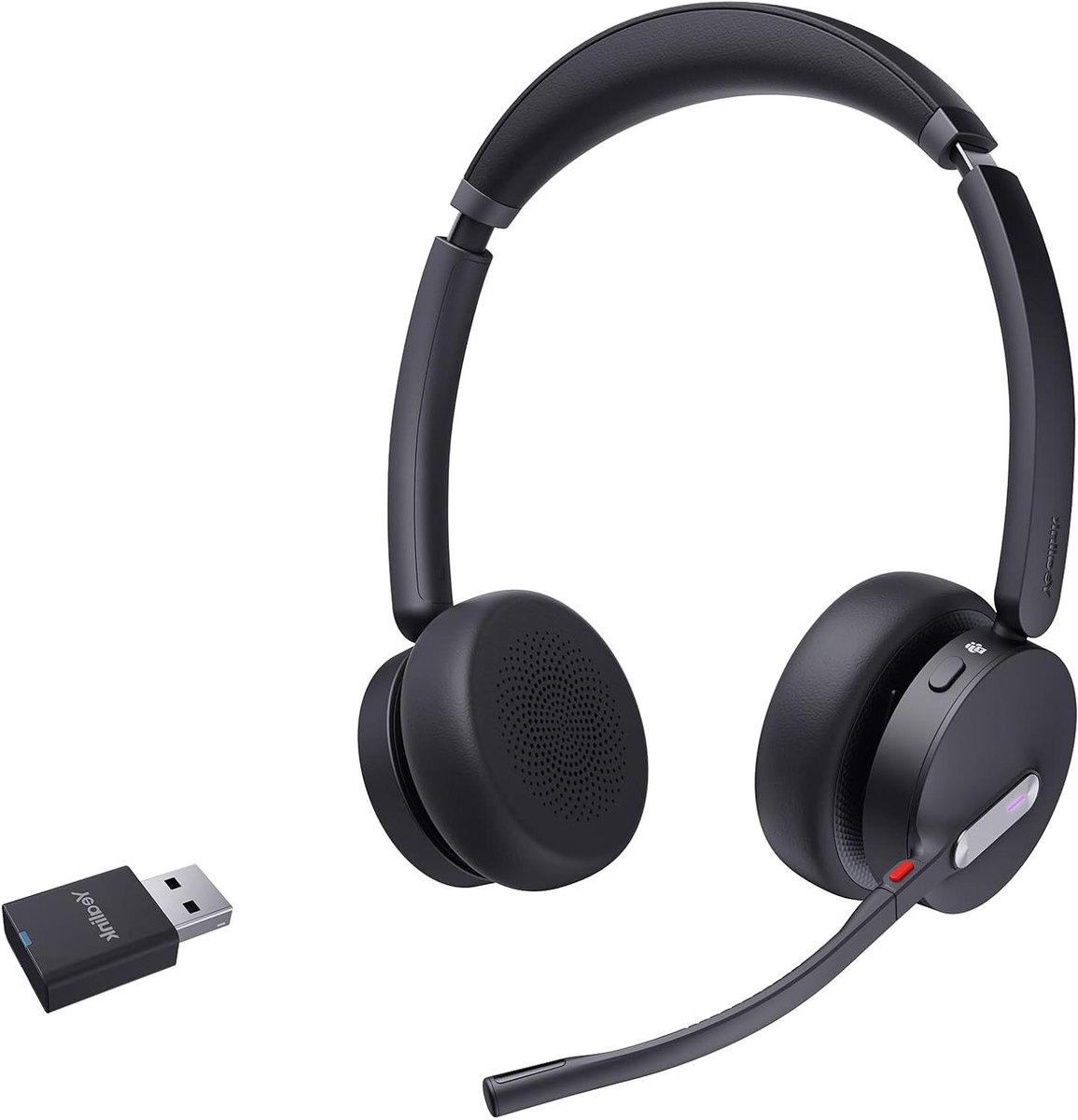 Draadloze Headset - DECT Bluetooth - Zakelijke Communicatie - AI Ruis Onderdrukking - 150m Bereik - Zwart
