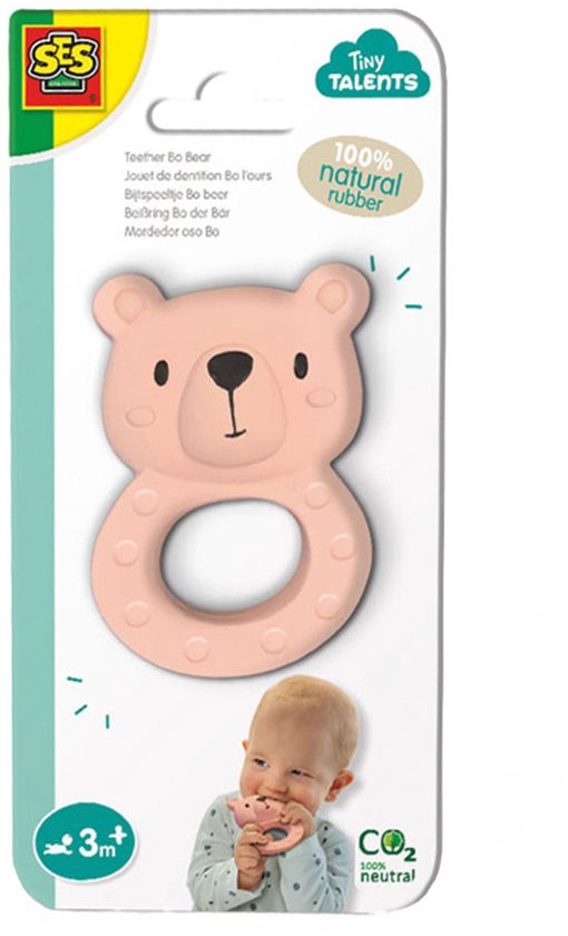 SES - Tiny Talents - Bijtspeeltje Bo beer - 100% natuurrubber - Bijtring - met handige zachte handgreep - gemaakt van veilige materialen - Baby Speelgoed van SES — afbeelding 4