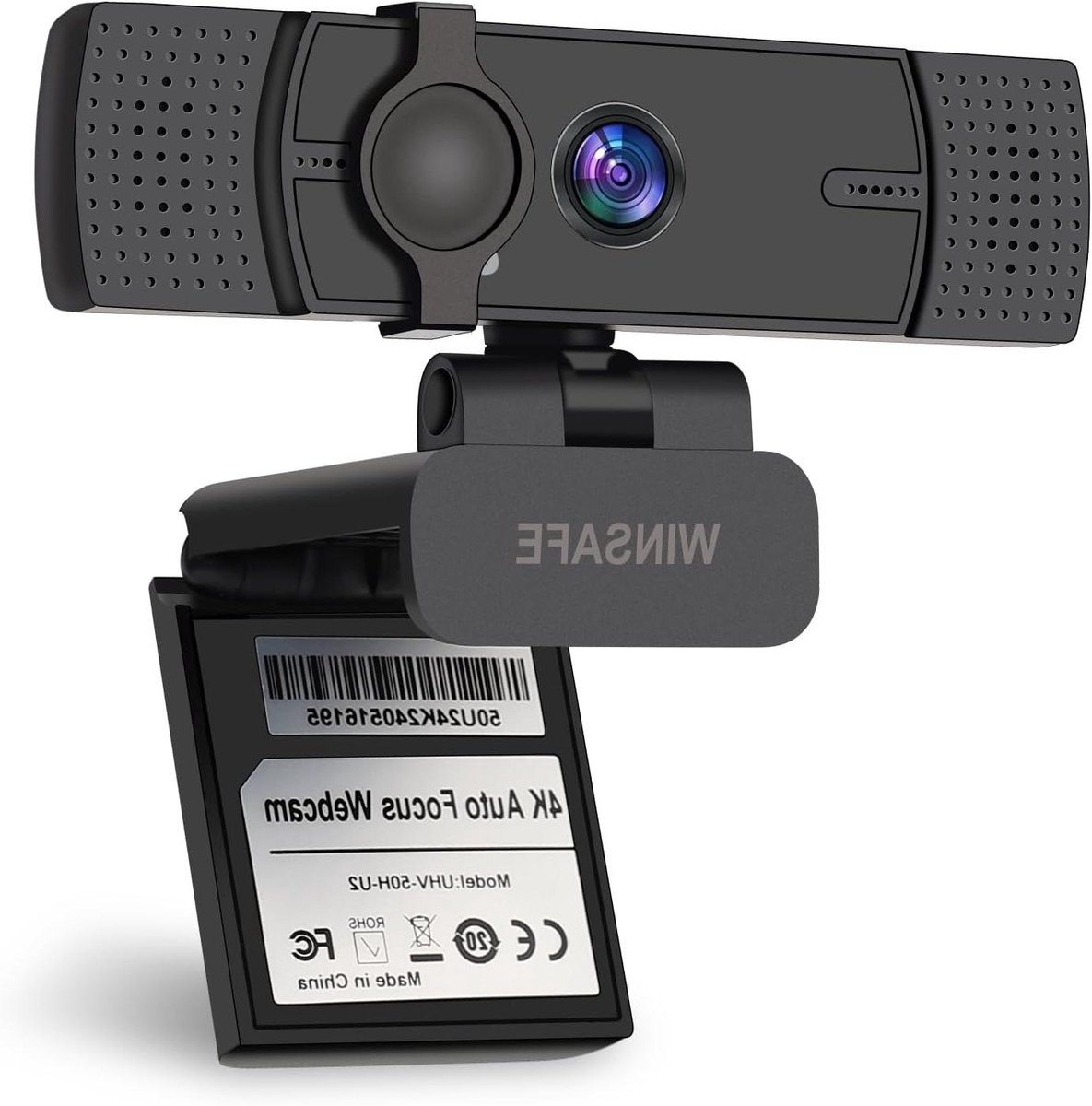 4K Webcam - Ultra HD Camera - Videogesprekken - AI Autofocus - 70 Graden FOV - Zwart