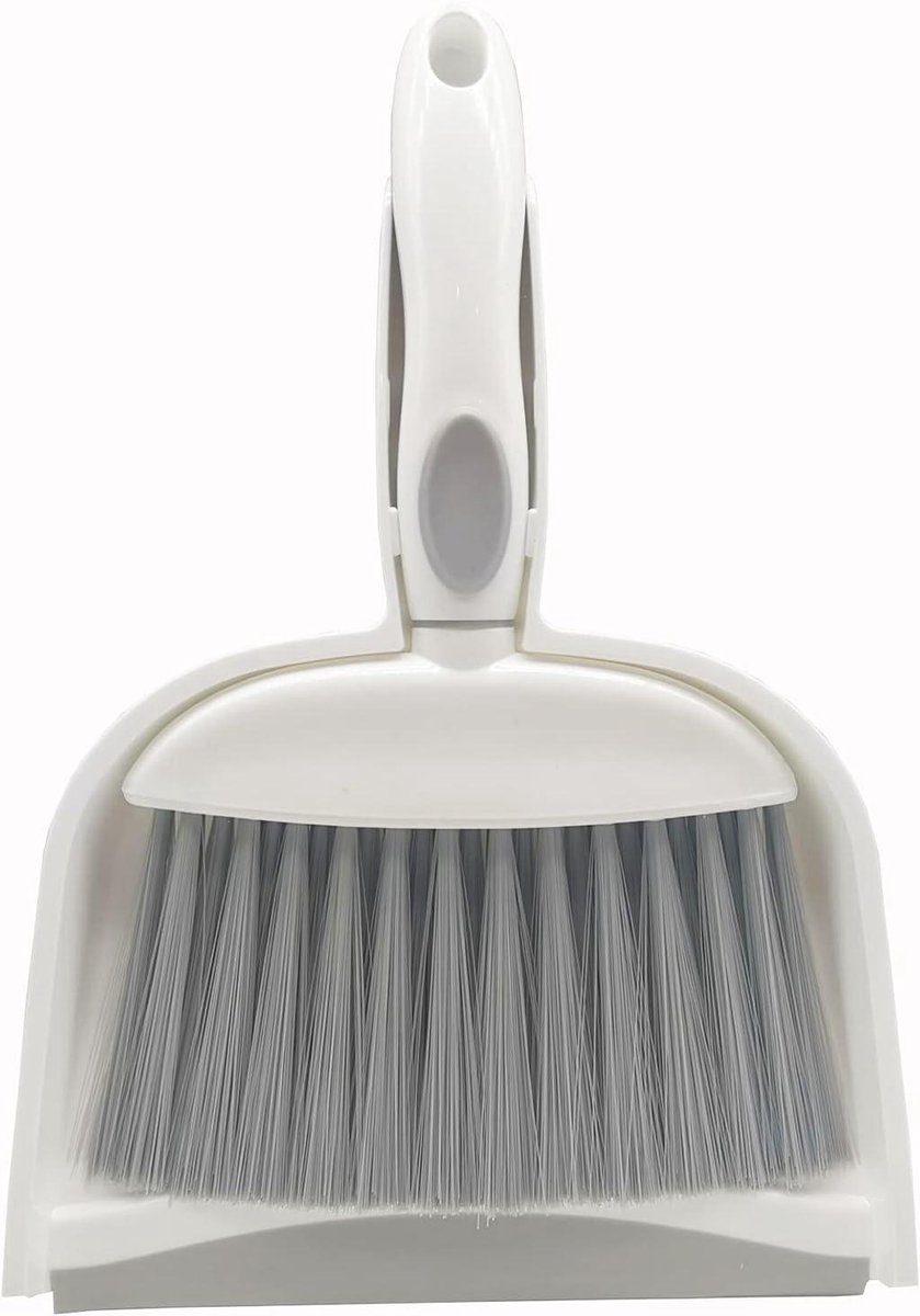 Mini Bezem Stoffen - Kleine Schoonmaak Set - Dagelijkse Reiniging - Ruimtebesparend Ophangen - Compact Formaat - Grijs