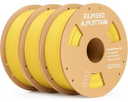 DEEPLEE Mat PLA-filament 1,75 mm, 3D-printerfilament, maatnauwkeurigheid +/- 0,02 mm, voor de meeste FDM 3D-printers, zonnegeel, 3 kg