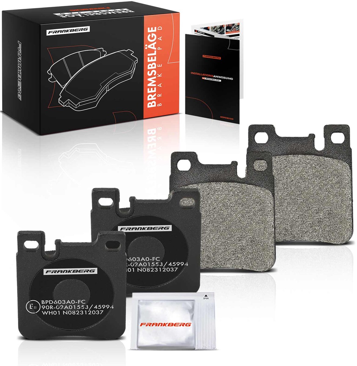 Frankberg 4x remblokken achteras voor Benz W124 W
