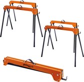 4x Arbeitsbock, Gerüstbock, Klappbock, bis 500 kg, Klappbarer Metallbock mit Griff