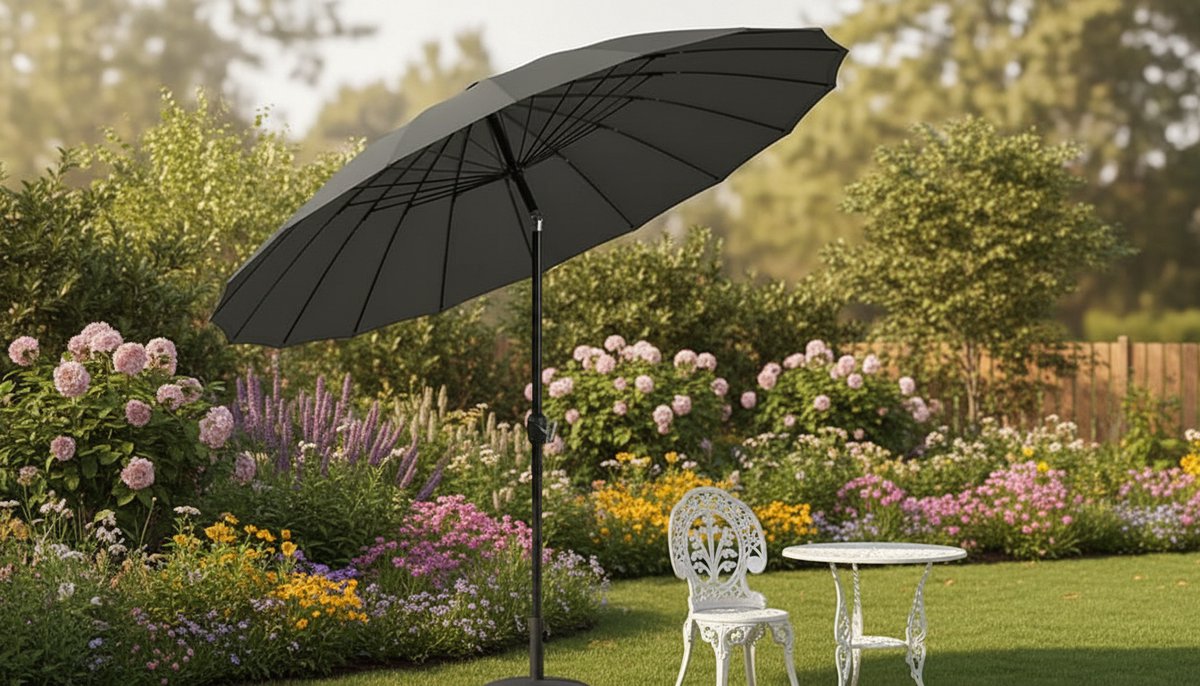 Parasol Sonnenschirm 270 cm Kippbarer Balkon- & Gartenschirm mit UV-Schutz LSF 50+, Aluminiumgestell & Polyester, Leicht & Stabil – Ideal für Terrasse, Strand, Camping & Outdoor – Afmetingen op aan...