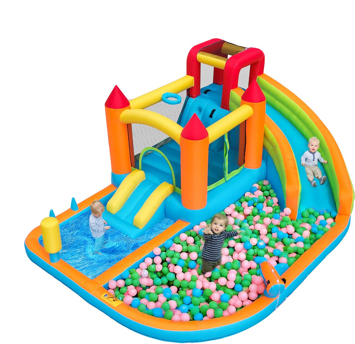 Springkussen Waterpark 460x343x190 cm Meerkleurig