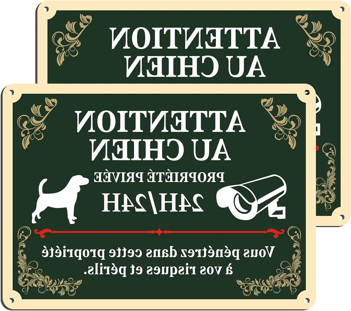 Waarschuwingsbord Honden - Bewakingsbord - Privé Eigendom - Aluminium Weerbestendig - 25x18 cm - Groen