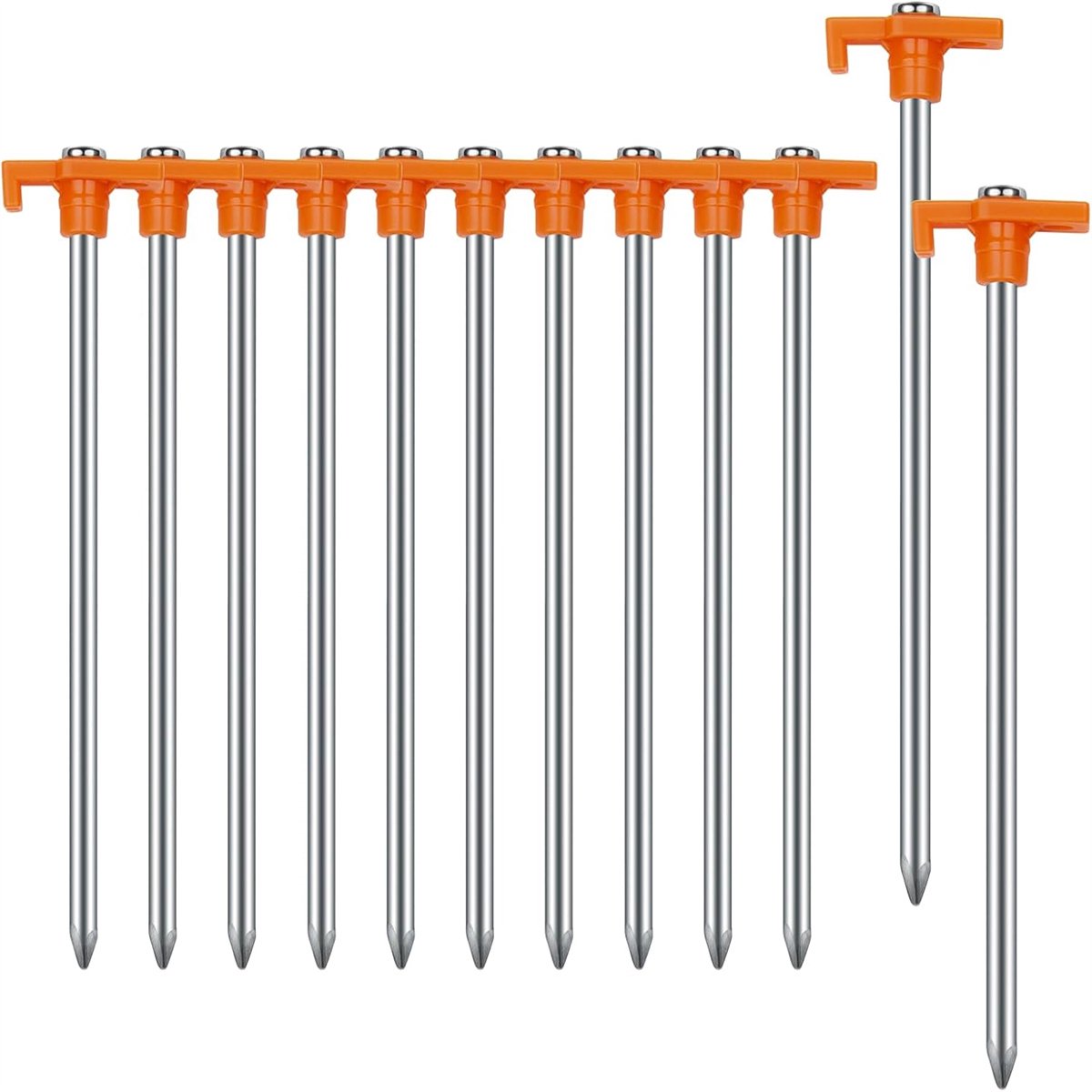 carmdering - Tentharingen - Tentharingen Metaal - Haringen Tent Kamperen en Survival - Grondpennen Aluminium - 12 Stuks- Oranje