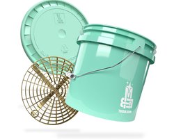 Wasemmer Set - Autowasemmer Grit Guard - Auto Reinigen - Extra Stabiele Wanddikte - 13 Liter - Mint Goud