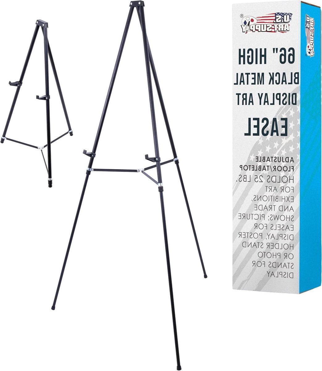 Display Easel - Presentatie Ezel - Schermpresentaties Tonen - Lichtgewicht Aluminium - 168 cm Hoog - Zwart