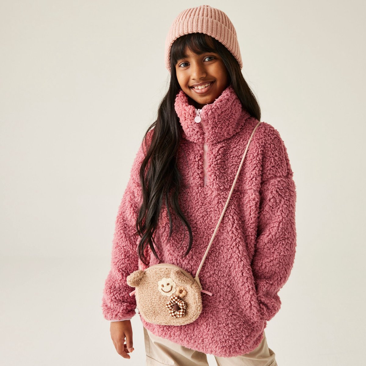 Fleece Kinderen Kaliza Half Zip Roze