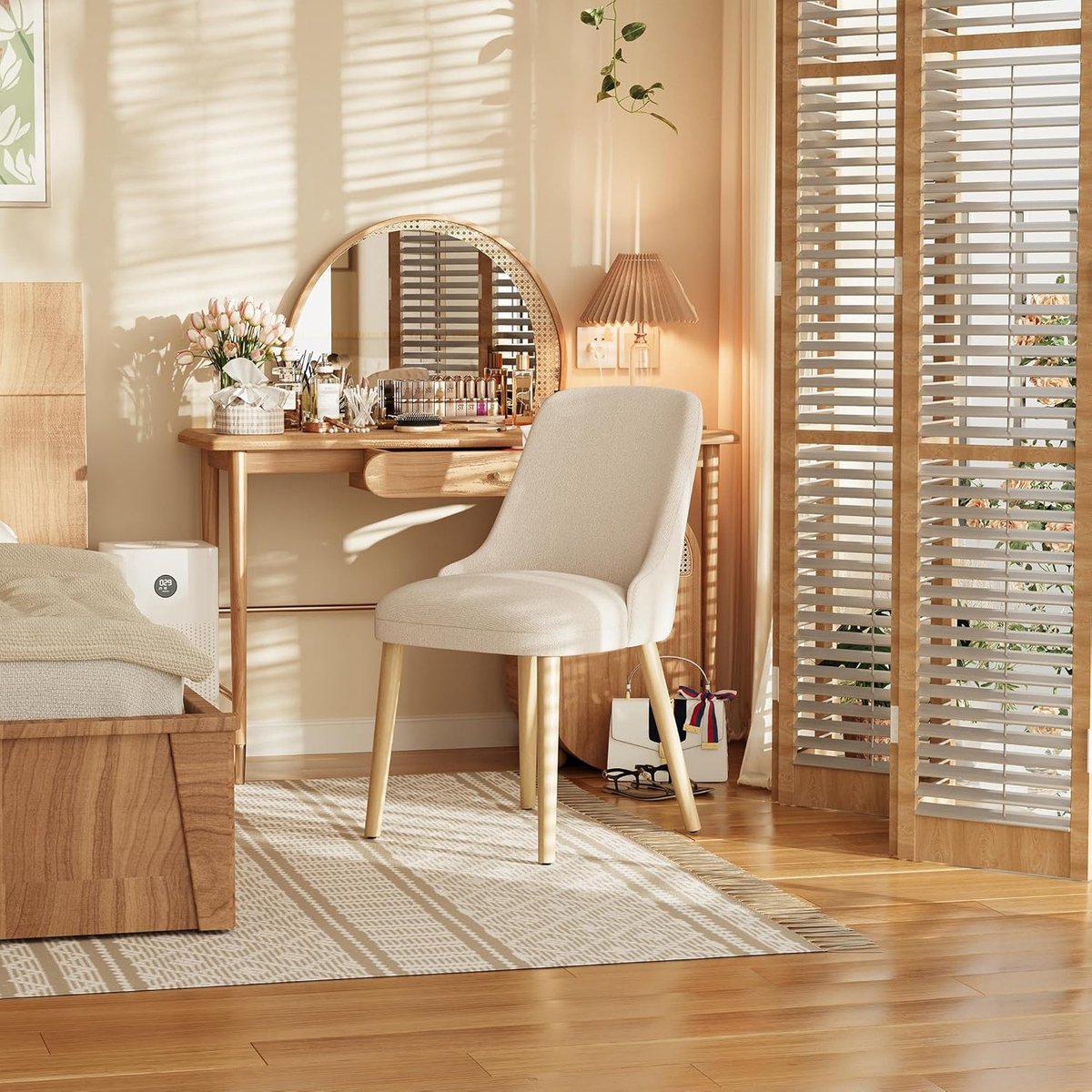 Eetkamerstoelen Set van 2 – Beige – 5 cm – Industrohome
