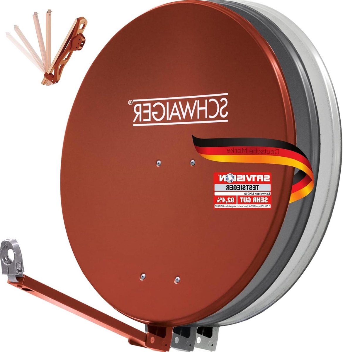 Satelliet Schotel - Schotelantenne - TV Ontvangen - Aluminium - 88 cm - Rood