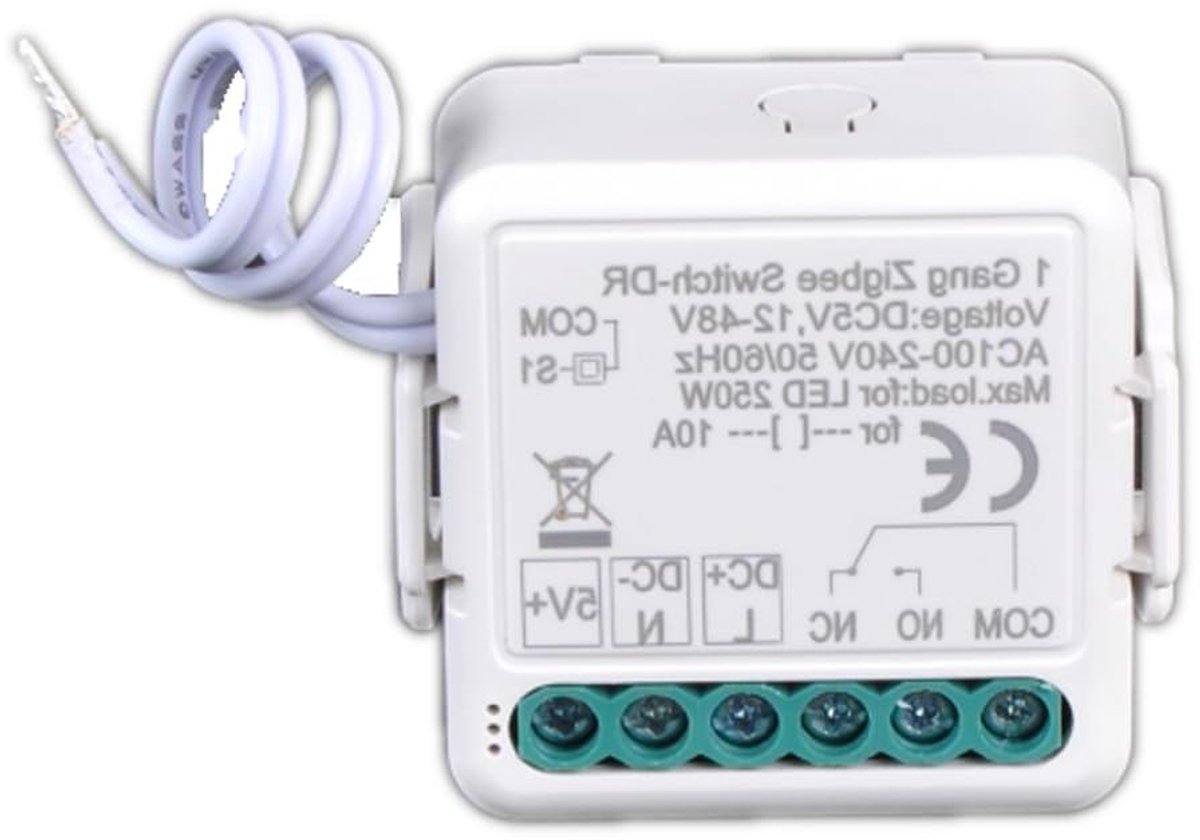 ZigBee Relais Module - Draadloze Schakelaar - Domotica Installatie - Passieve Output - 16 Ampere