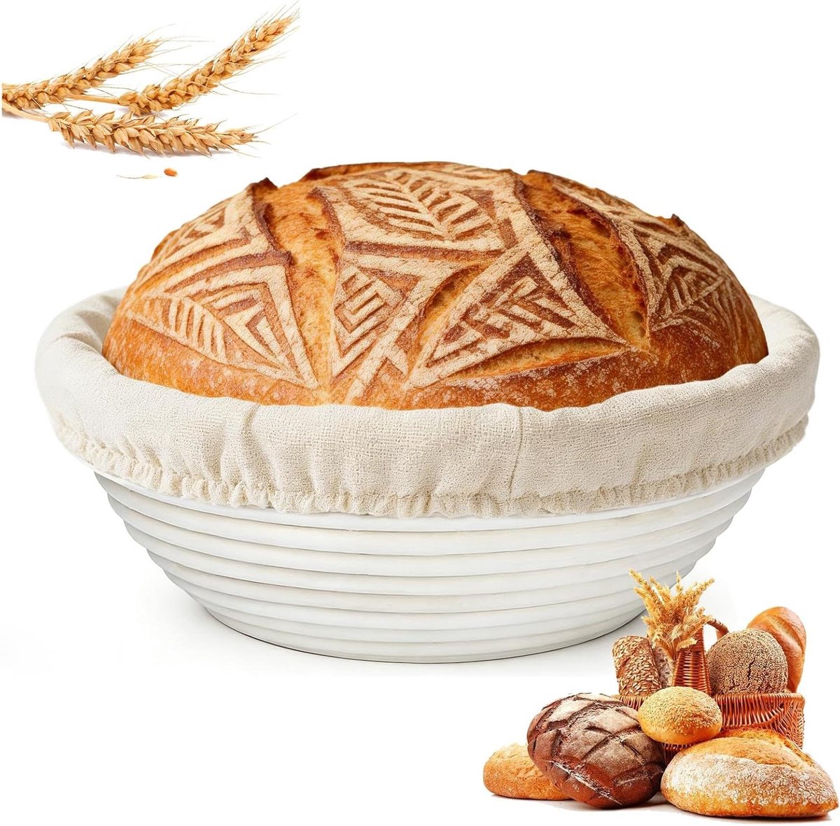 Fermentatie Mand - Brood Mand - Brood Bakken - Natuurlijk Rotan Materiaal - 25 x 8 cm - Naturel