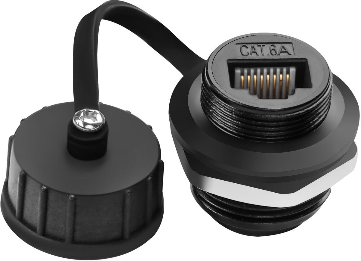 Allecto - Cat6a RJ45 Waterdichte Netwerkadapter voor Buiten, RJ45 8P8C Panel Mount