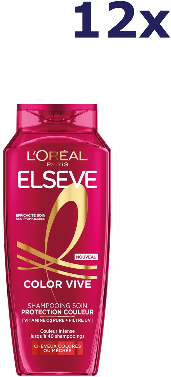 12x L'Oréal Paris Elseve Color Vive Shampoo Care Color Protection 300 ml