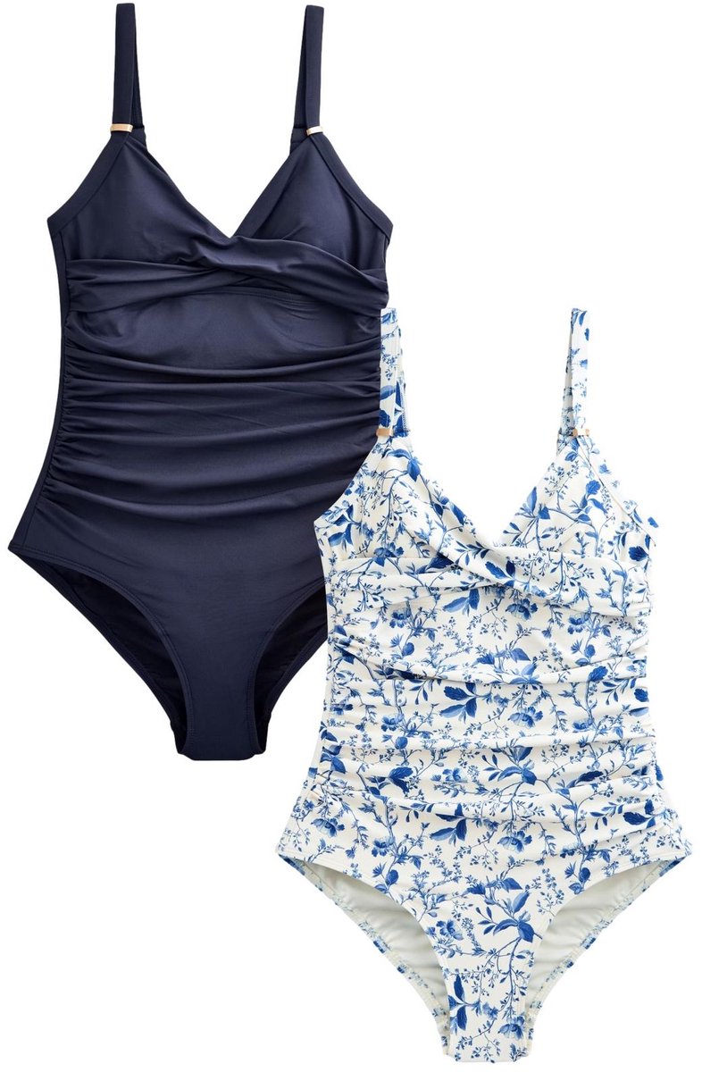Next - Dames - Set van 2 buikcorrigerende badpakken - Wit