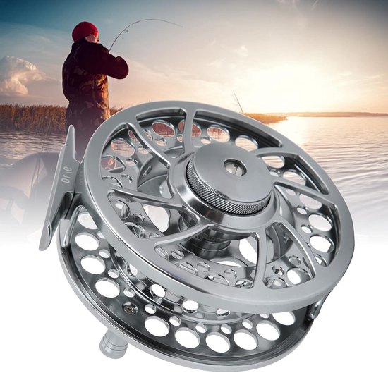 Vliegvis reel Aluminium voor zoutwater Verstelbare Click and Pawl Techniek — afbeelding 4