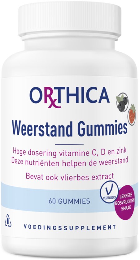 ORTHICA Weerstand Gummies pot met 60 gummies, bosvruchtensmaak.