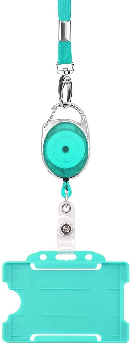 Allecto - ID-kaarthoes - Sleutelkoorden - Veilig en praktisch - Turquoise - Badgehouder - Ideaal voor evenementen - Inclusief intrekbare reel van Allecto — afbeelding 2