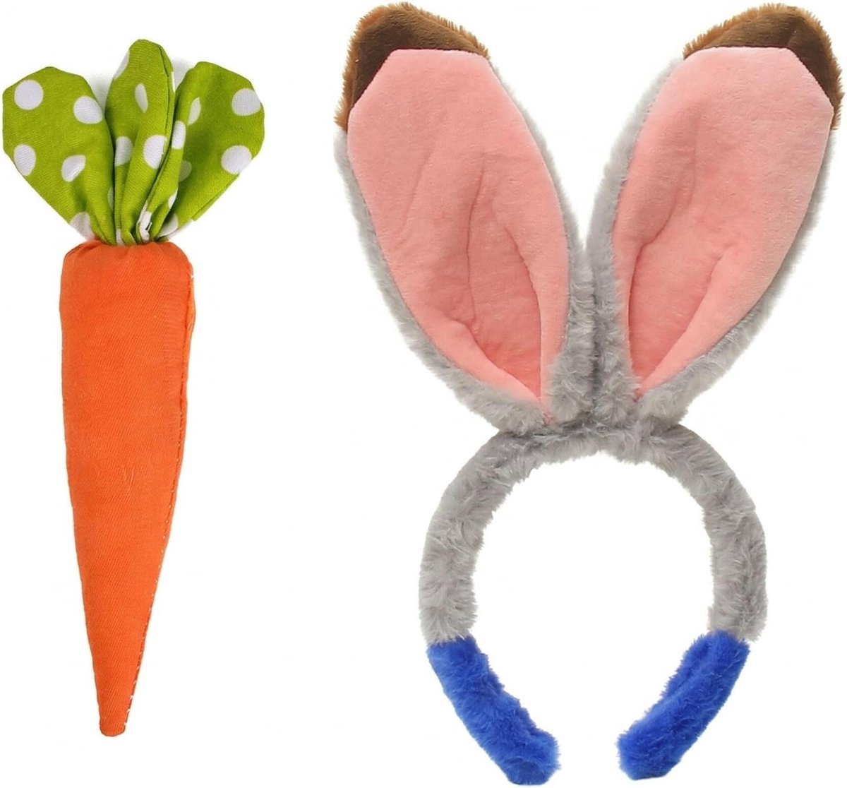 Haarbandset met hazenoren voor kinderen, ideaal voor kostuums en feestjes, grijs en schattig