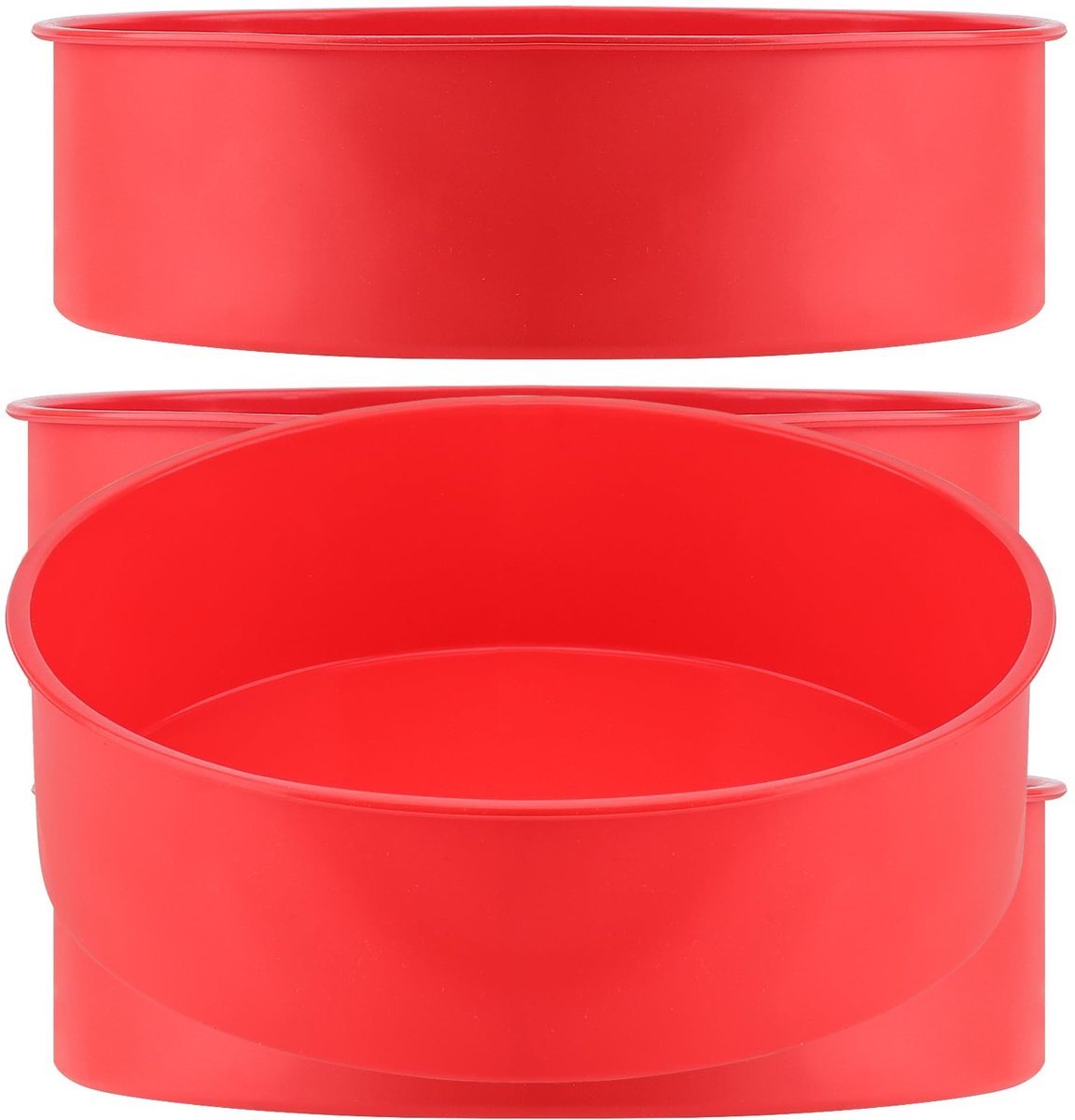 Dailygoody - Siliconen Cakevormpjes - Taartbakvorm - Lichtgewicht en gebruiksvriendelijk - Rood - Vaatwasserbestendig - Perfect voor cheesecake en lay...