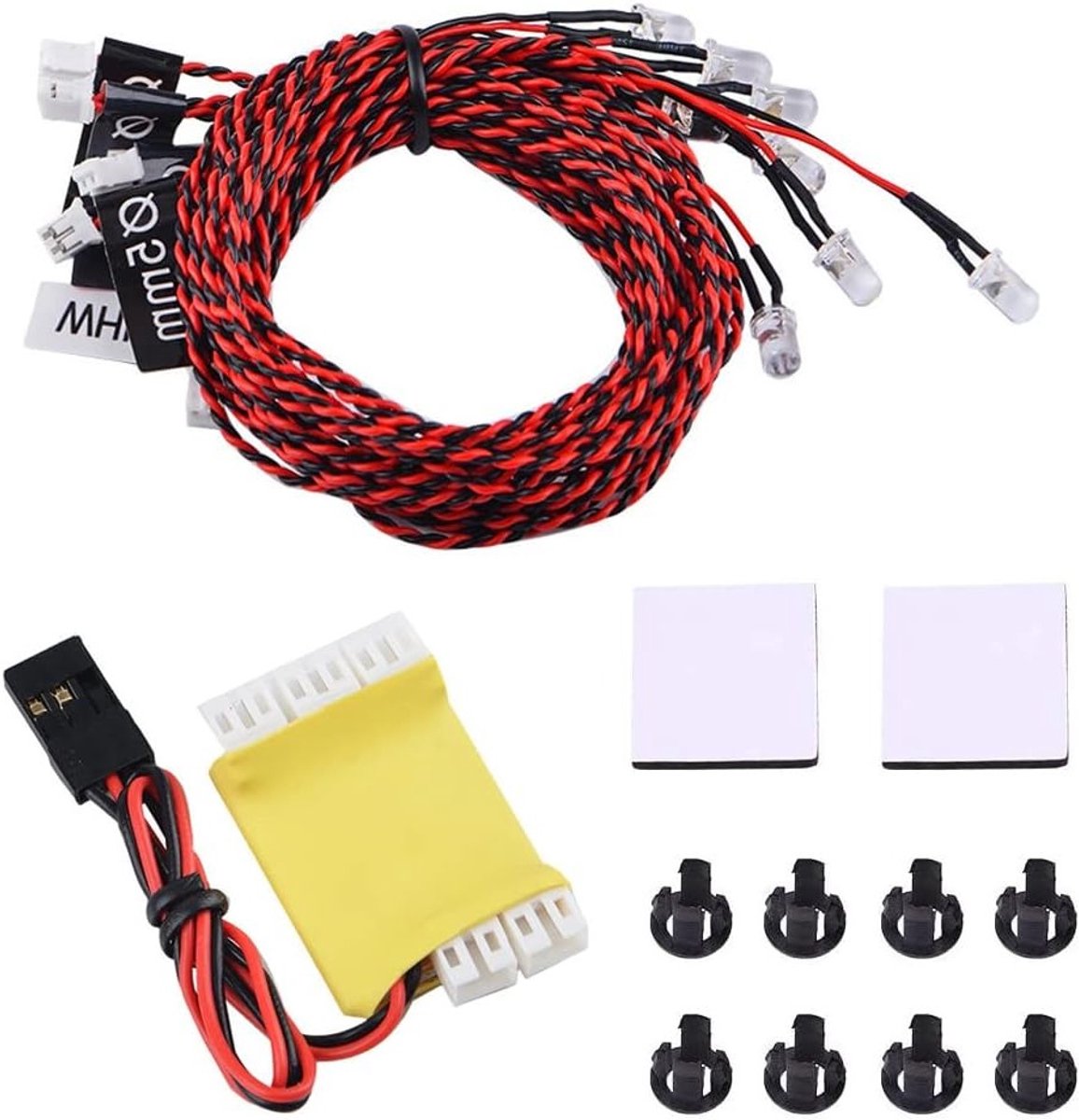8PCS LED Verlichting Set voor RC Vliegtuigen, Drones en Quadcopter - Cruise en Knipperlichten