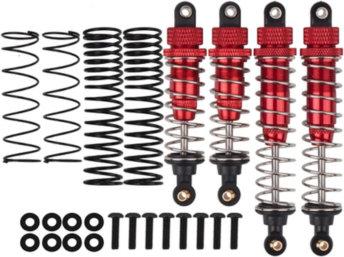 RC Shock Absorbers 1/10 Set van 4 Aluminium Voor DT-02 DF-02 DT-03 TT-02B - Upgrade Onderdelen voor Verbeterde Schokdemping en Prestaties