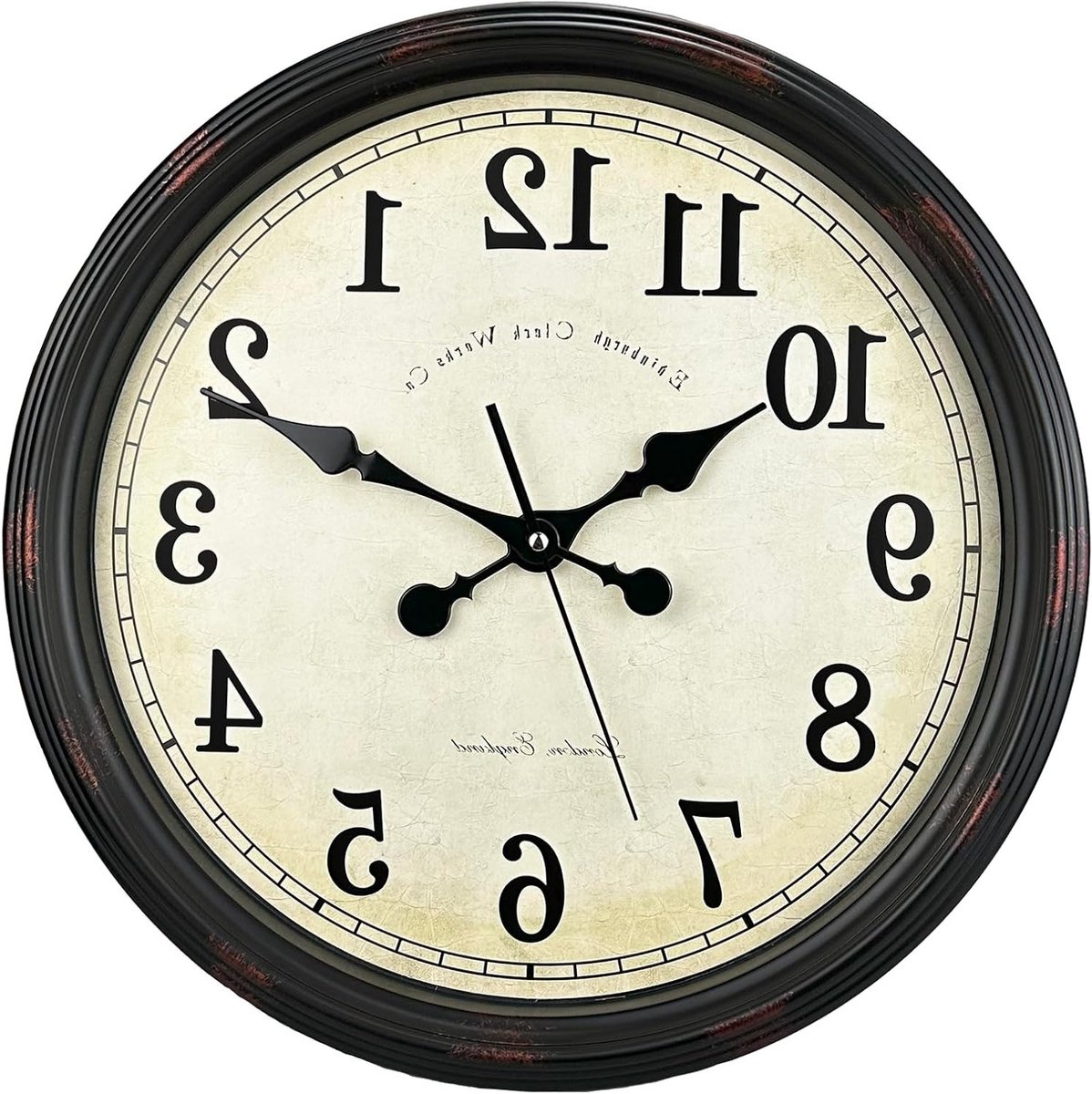 Stijlvolle Retro Wandklok, Stille en Non-Ticking, 40 cm Grote Kwaliteit Quartz Klok met Romeinse Cijfers, Batterij Aangedreven en Makkelijk Af te Lezen voor Thuisdecoratie
