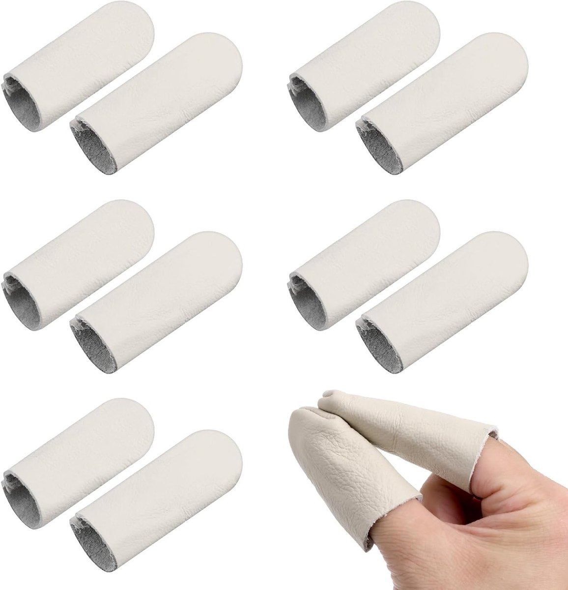 Vingerbeschermers voor naaien en haken - 5 paar leren vingerbeschermers voor breien, naaldvilt en handwerken, knutselaccessoires