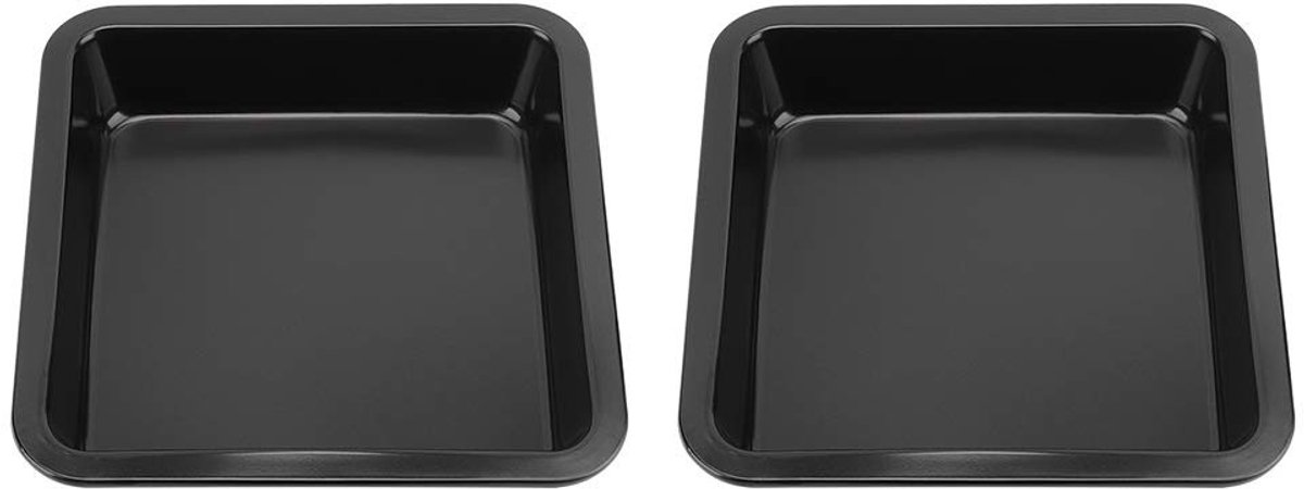 Dailygoody - Bakvorm Cake Bakvormen Vierkant - Antiaanbaklaag - Universeel 22x22x4,6 cm - Voor Taarten en Koekjes - 2 Stuks - Geschikt voor Thuiskeuken