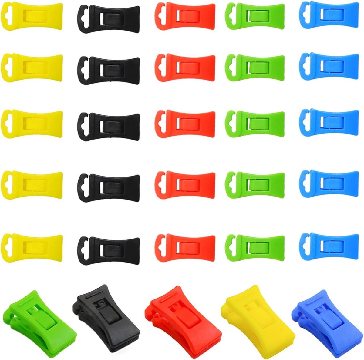 Set van 30 Plastic Sock Clips met Haakjes voor Wasmachine en Droger - Mini Kledingknijpers voor Organiseren, Opbergen en Drogen van Sokken