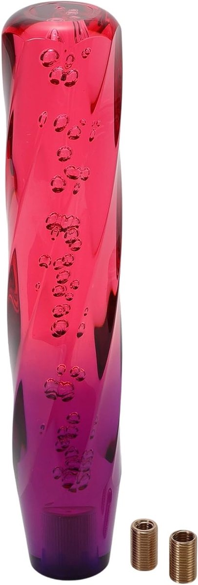 Universele Versnellingspook van 25 cm voor Automatische en Handgeschakelde Voertuigen met 2 Adapters - Acryl in Rood en Paars, Compleet Set