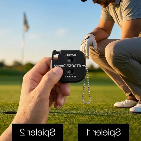 Praktische mini golfscoreteller voor 2 spelers, slagteller en golfscore-indicator, ideaal voor golfwedstrijden — afbeelding 2