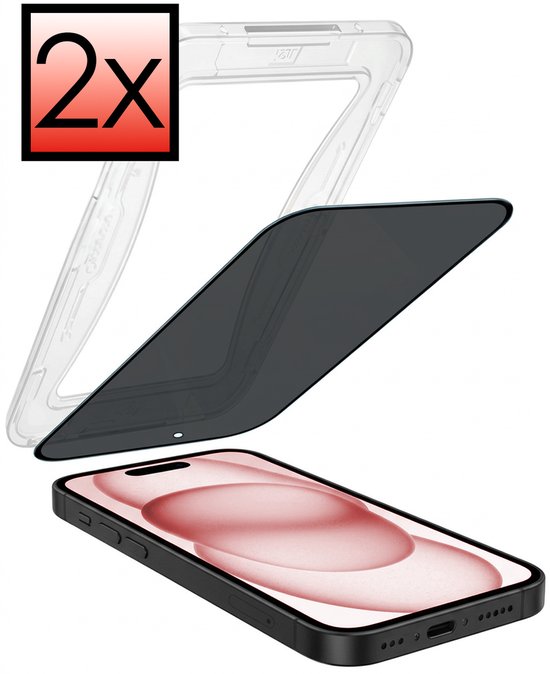 Deux protecteurs d'écran de confidentialité avec kit d'installation pour iPhone Apple.