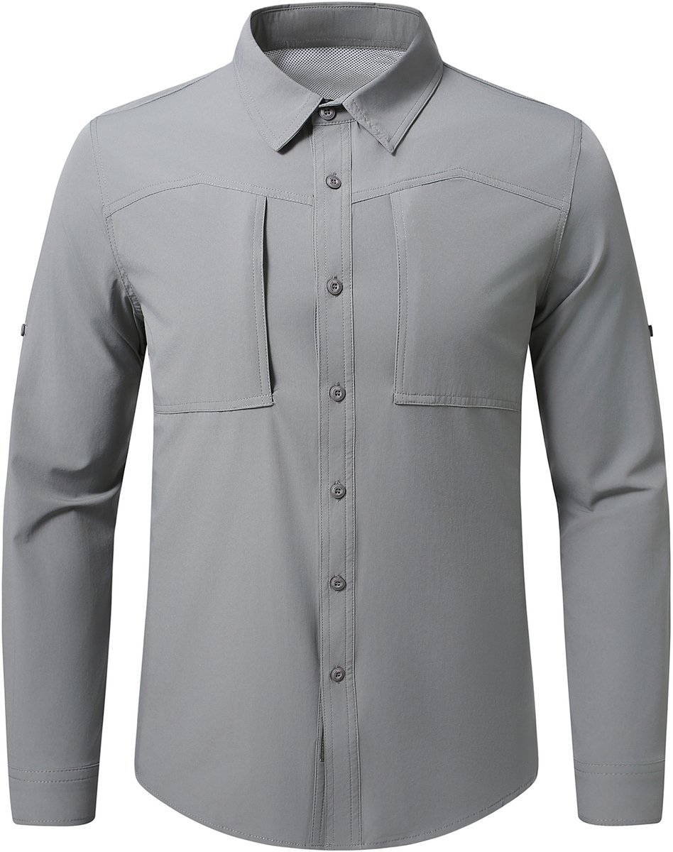 YOUTHUP Heren Longsleeve Overhemd - Reverskraag en Knopen op de Armen - L
