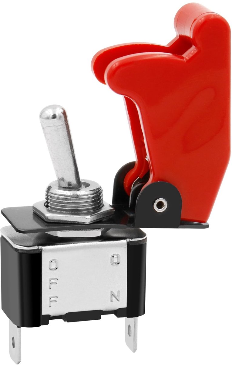 Dailygoody - Metal Toggle Switch - Waterproof - On/Off 2 Positions - Rood - 12V 20A - Geschikt voor voertuigen - Rocker Switch