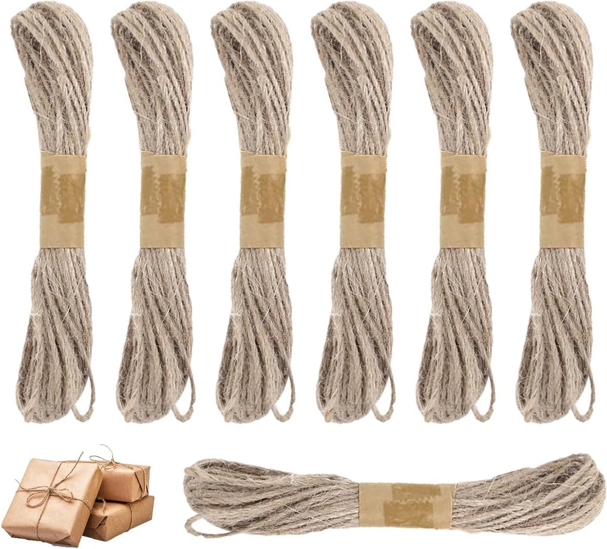Natuurlijke Jute Touw van 140 m voor Tuin en Creatieve Projecten, Cadeauverpakking en Decoratie, Ideaal voor Krabpalen en Ambachten