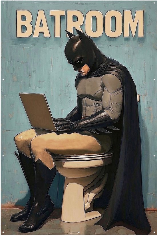 Batman Superheld - Tuinposter - 100x150 cm - Buitenposter - Schuttingdoek - Tuinschilderij voor Buiten - Batman