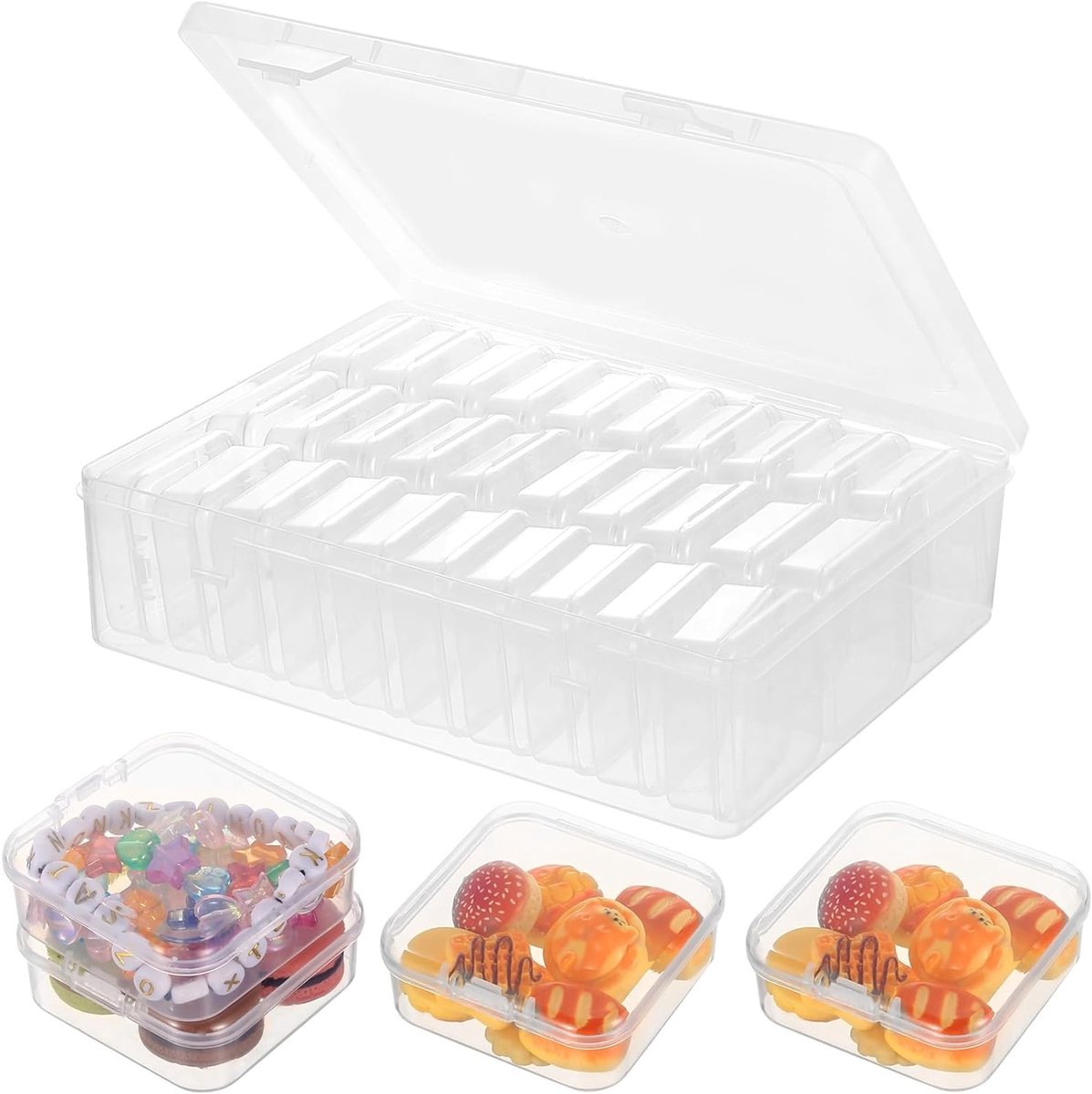 Transparante Sorteerdozen voor Kleine Onderdelen - 30 Compartimenten, Plastic Opbergdoos met Deksel, Ideaal voor Organiseren en Opslaan