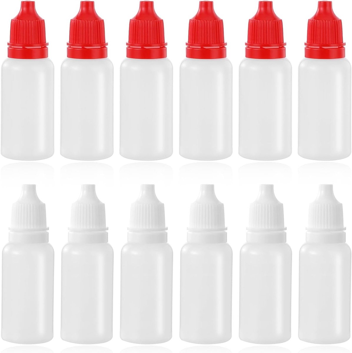 12 Stuks 15ml Lege Plastic Flesjes met Druppelaar - Draagbare Flesjes voor Oogdruppels, Me