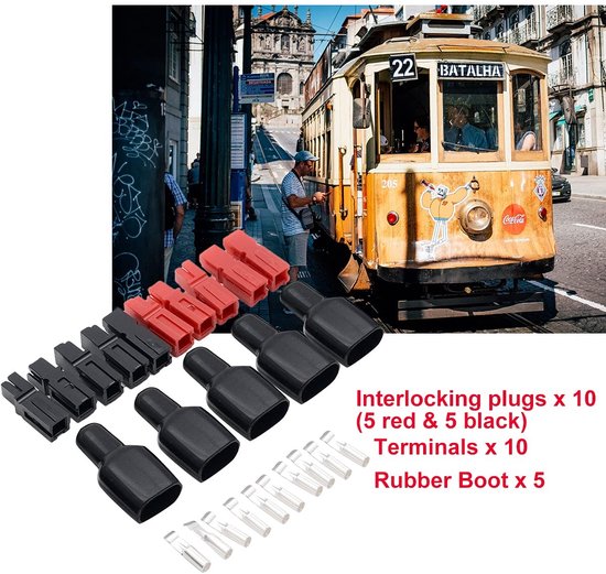 Store_8 - Anderson Style Power Pole Connectors - 5 paar - Hoogwaardige kwaliteit - Rubber boot sleeves - Elektrische aansluitingen - Voor veilig ge... van Store 8 — afbeelding 2